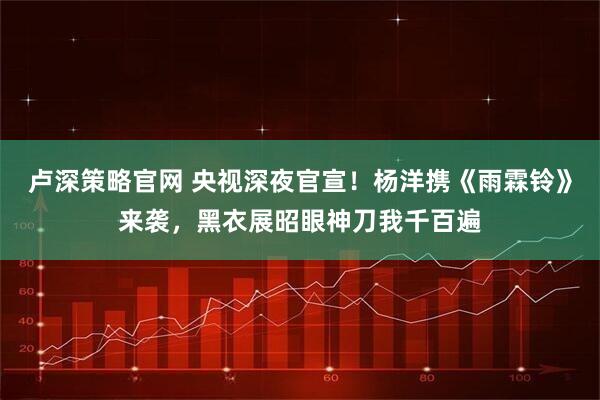 卢深策略官网 央视深夜官宣！杨洋携《雨霖铃》来袭，黑衣展昭眼神刀我千百遍